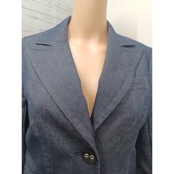 Trina Turk Women's Charcoal Gray Black Button Front Blazer Jacket Size 4 - Picture 2 of 9